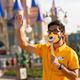 A Disney cast member brings new meaning to service with a smile